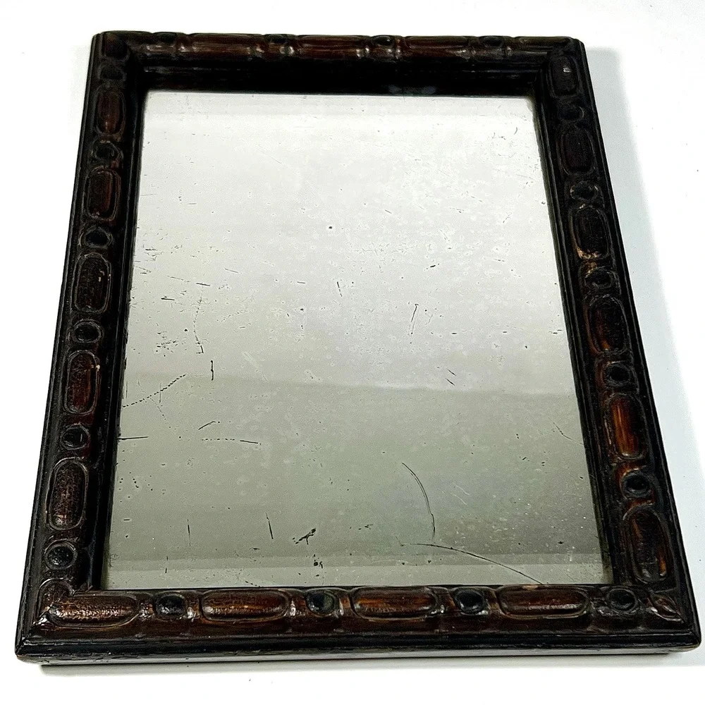 Antique Hand Carved Wood Framed Mirror Free‎ Standing 7